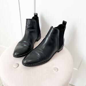 Zara Black Leather Ankle Booties Size 9